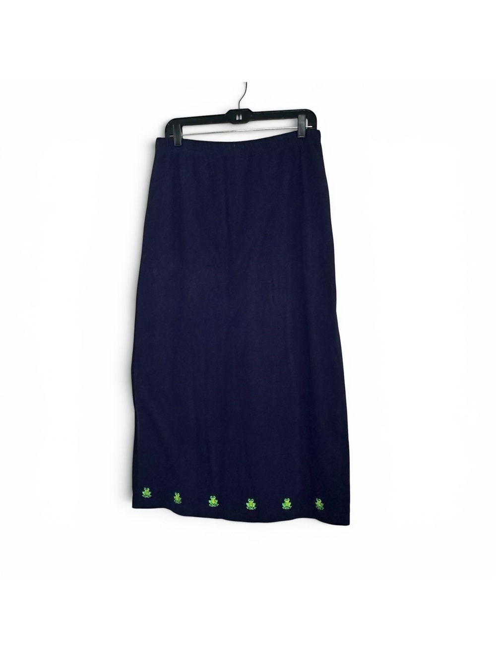 Quacker Factory Frog Maxi Skirt Cottagecore Novelty Embroidered